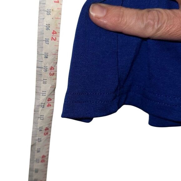 "NEW" Berydress Blue V-neck Short Sleeve Tiered Casual Midi Dress Ladies Large - Picture 5 of 5